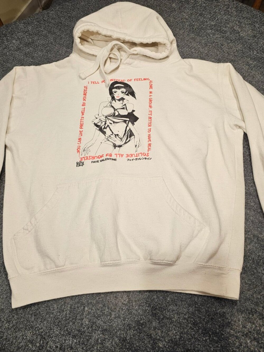 Cowboy Bebop Faye Valentine Hoodie L White Anime